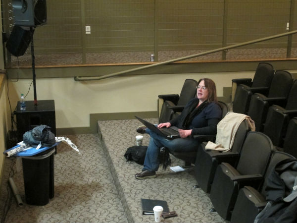 Director Cheryl Snodgrass has come in from Chicago to oversee the reading. She specializes in working with new plays.