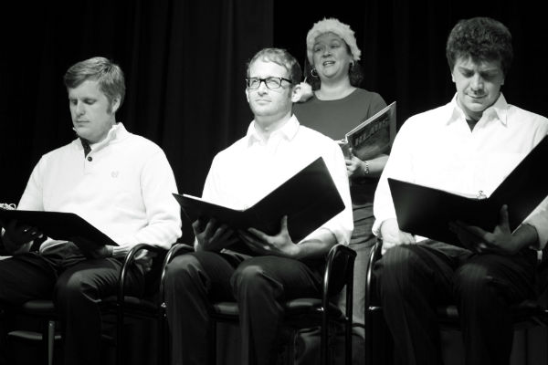 Stage manager Melissa Kennedy introduces the three students at a failing British college in the 17040s: Kevin McAlexander, Blair Peyton and Will Coleman. All three are supporters of the ousted royal family, the House of Stuart.