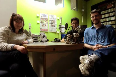 Caitlin Bancroft, Dave Matsui and Walter Lutsch of Falcon Radio Theatre. Photo courtesy Falcon Radio Theatre.