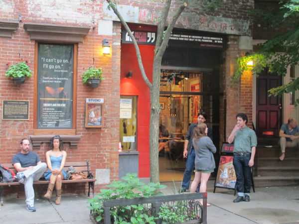 The crowd starts to gather on a warm summer evening.