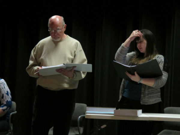 Mr. Barnett (Patrick Kennerly) and Kristin (Kelly Anglim) wait anxiously for news about the missing girl.