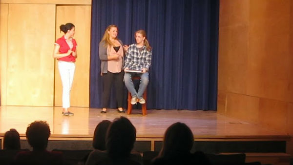 Claudia (Claudius), Polly (Polonious) and Phil (Ophelia).