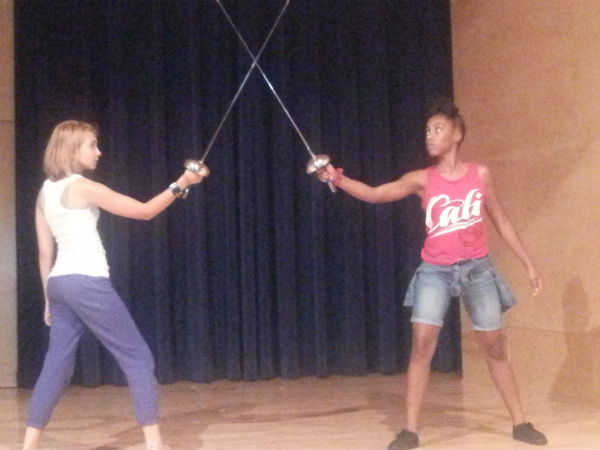 Hamlette (left) and Laurita (right) in their sword fight at the climax of "Sweets to the Sweet."