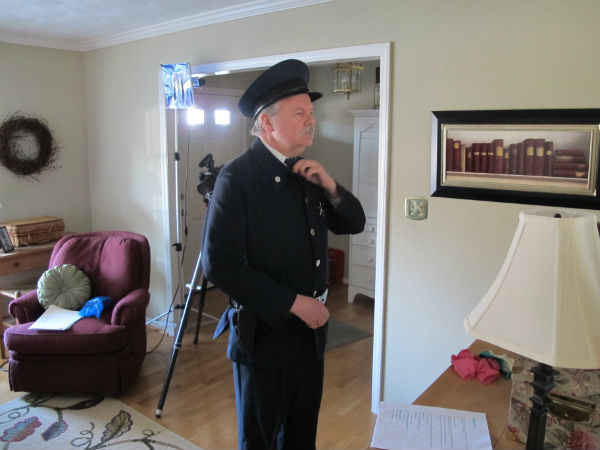 Gary Reid checks his costume. He starred in my full-length show 57 HOURS IN THE HOUSE OF CULTURE and also had a role in the staged reading of my script SOFTBALL IS LIFE.