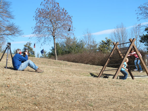 Another view of Hank Ebert shooting the final scene, with Ana and Lauren Uotinen.