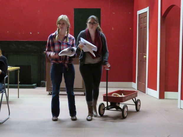 Cee Cee (Emma Sala, right) think they've found a gold mine. So she's hauls in dynamite, along with Dee Dee (Gwyneth Strope).