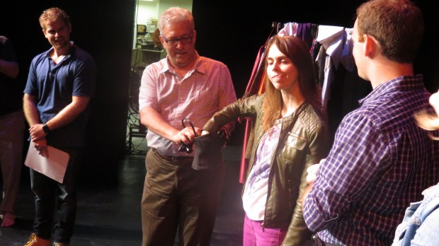 Playwright Lydia Stewart was the first to draw from the hat.