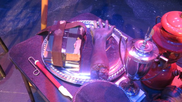 The prop table. Yeah, that's a severed arm.