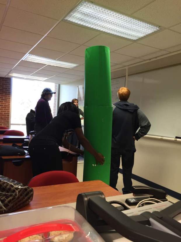 The beanstalk takes shape.