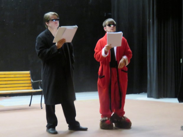 51Hunter (Joel Gruver) and Zeke (Stephen Baltz) admire the Christmas lights.