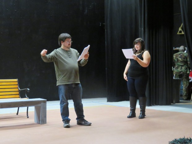 In a real production, the alien would be hugging the cactus. Here, he's about to be beamed up to his waiting spaceship, to the amazement of Fonda.